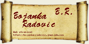 Bojanka Radović vizit kartica